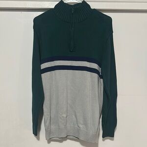 Men's Green and Gray Sweater